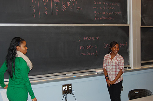 students and blackboard