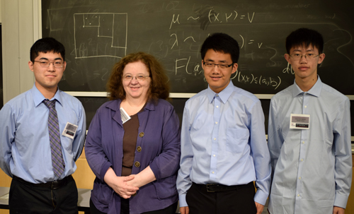Wayne Zhao, Dr. Tanya Khovanova, Eric Zhang, and Vincent Bian