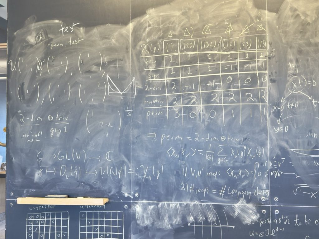 Blackboard with math written on it.