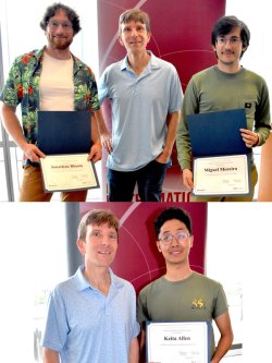 Prof. Bill Minicozzi with Keita Allen;  Jonathan Bloom, Bill, and Miguel Moreira