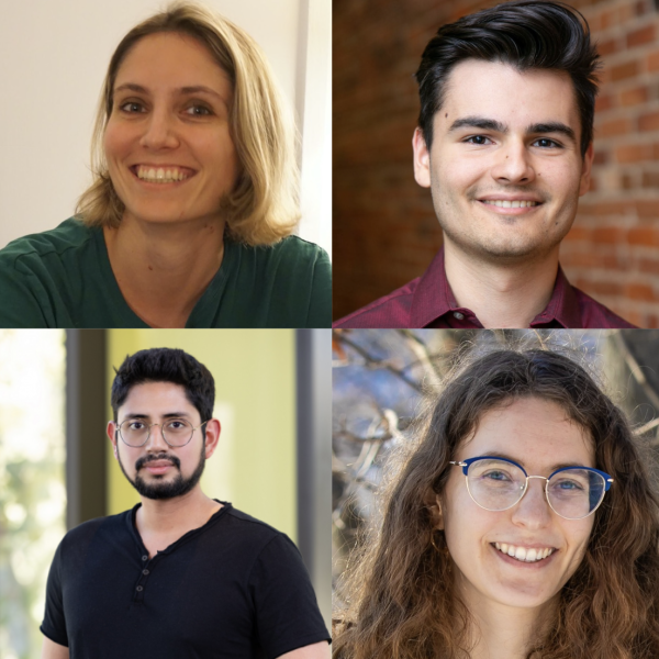 2026 Assistant Profs - Left to right (top): Jeanne Boursier, Alex Damian; Left to right (bottom): Jorge Garza-Vargas, Naomi Sweeting