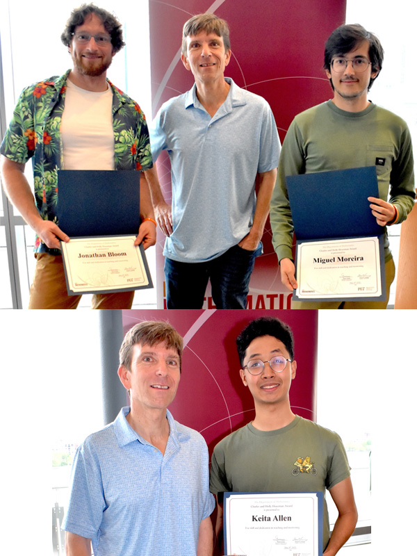 Prof. Bill Minicozzi with Keita Allen;  Jonathan Bloom, Bill, and Miguel Moreira