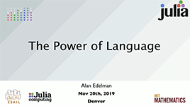 title slide for power of language talk