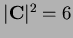 $ \vert{\bf C}\vert^2=6$