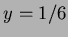 $ y=1/6$