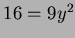 $ 16=9y^2$