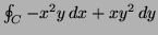 $ \oint_C -x^2 y \, dx + xy^2 \, dy$