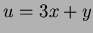 $ u=3x+y$