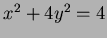 $x^2+4y^2=4$