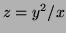 $ z=y^2/x$