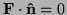 $ {\bf F}\cdot{\bf\hat n}=0$