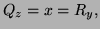 $ Q_z=x=R_y,$