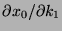 $\partial x_0/\partial k_1$