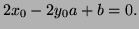 $ 2x_0-2y_0a+b=0.$