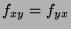 $f_{xy}=f_{yx}$