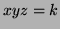 $ xyz=k$