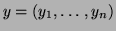 $ y=(y_1, \ldots,
y_n)$