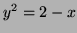 $ y^2=2-x$