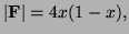 $ \vert{\bf F}\vert=4x(1-x),$