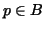 $ p\in B$