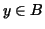 $ y\in B$